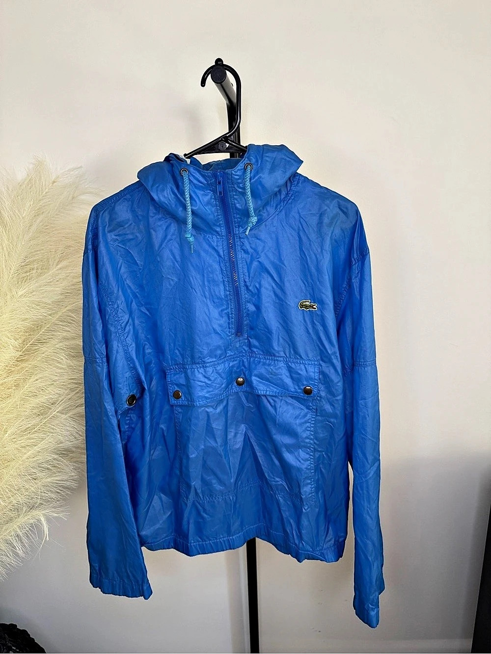 IZOD Lacoste Blue Hooded Anorak Size Medium Like New